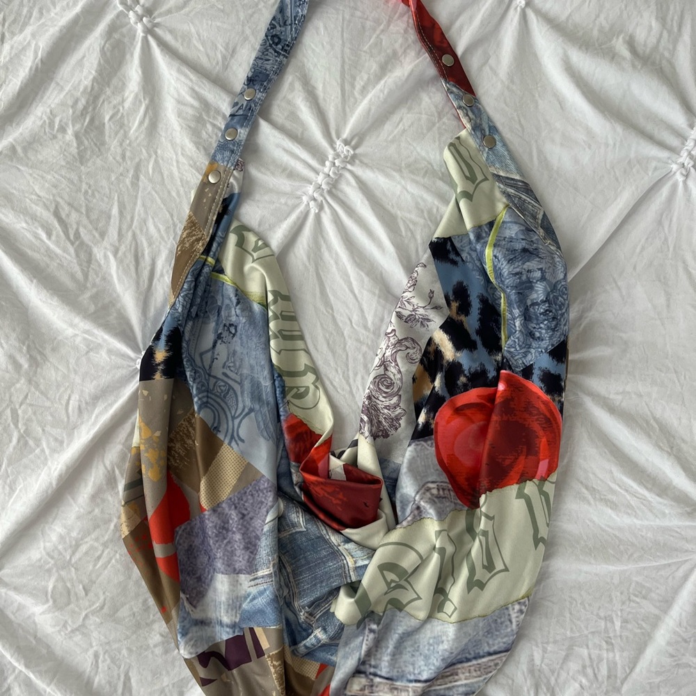 I.AM.GIA Multi Print Halter Top — Red, Blue, Cream, Brown